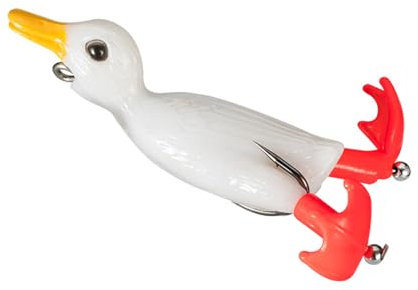 FeiYeup 3D-Angelköder, Schwimmköder, Ente, Topwaters, Schwimmköder, realistischer Doppelpropeller, schwimmende Ente, Angelköder, Haken, einfach zu verwenden