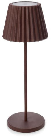 Bizzotto Lampada da Tavolo a LED con Batteria Ricaricabile USB, Lampada da Esterno Interno Artika (Marrone)