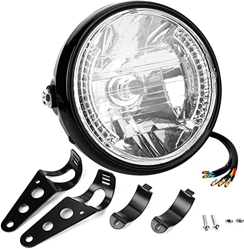Zohisin Faro moto da 7 pollici faro moto universale con staffa faro moto con indicatori di direzione per modifica anteriore luce guida per motociclette custom cruiser e modelli compatibili