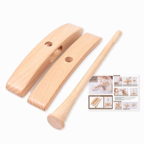 Drop Spindel - Holz Handspindel, 19cm Spindle Top Quirl - leichte Holzspindel für ergonomisches Garnspinnen, ideal für Weben, Häkeln, DIY-Projekte und hochwertige Wollverarbeitung zu Hause