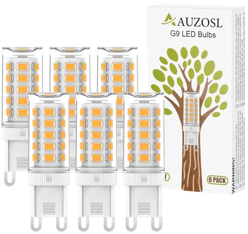 G9 LED Bulbs Warm White 3W, 380lm 3000K 80+CRI Flicker-Free, Non-Dimmable | Equivalent 30W G9 Halogen Light Bulbs Energy Saving, 6 Pack for Living Rooms, Bedrooms & Dining Areas