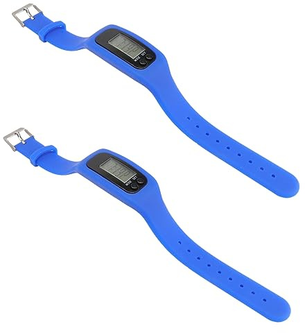BESTonZON 2piezas Pulsera Digital Multifunción con Contador De Pasos Distancia y Calorías Reloj Electrónico Deportivo Azul para Hombre y Mujer