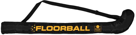 HALE Floorball & Unihockey - Bolsa para bastones de hasta 2 raquetas, nailon resistente, apto para niños, jóvenes y adultos, longitud de caña de hasta 104 cm (negro/naranja)