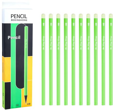 CJMUQHEHH Schwarze Bleistifte im 10er Set – HB Härtegrad, Bruchsichere Mine, 2,4 mm Minendurchmesser, Ideal für Schule, Büro und kreative Projekte(Grün)