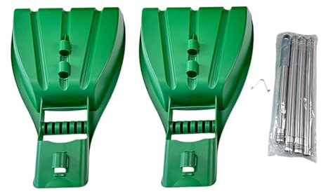 MagiDeal Rastrillo de Mano para Recoger Hojas, recogedor de Hojas, rastrillo de jardín, recogedor de residuos de césped, 2 Piezas con Varilla