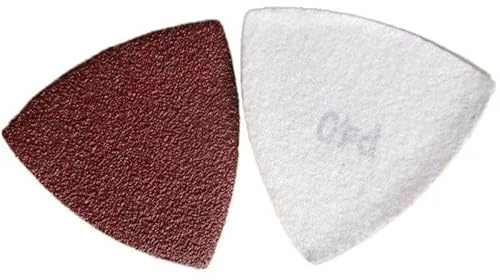 ACOLY 100-teiliges Dreieck-Schleifpapier-Set, 80 mm, 5 Körnungen 60, 80, 120, 180, 240, Schleifpads für Schleifmaschinen, Holz, Metall, Gips