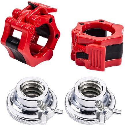 Butyeak Langhantel Klemmen, 4 Stück Hantelverschlüsse 28mm, Hantel Verschluss, Hantelstange Schnellverschluss, Langhantel Clips, Schnellverriegelung für Kraftsport, Gewichtheben, Fitness, Gym