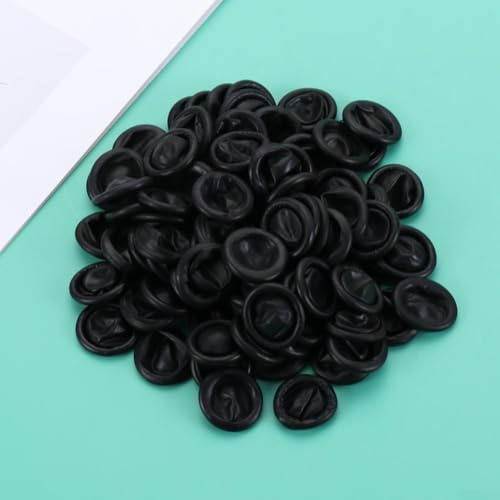 100 Pcs Latex Finger Cots for Industrial Electronic Use, Non-Slip Fingertip Protection Gloves, Rubber Finger Covers, Compatible(Black)