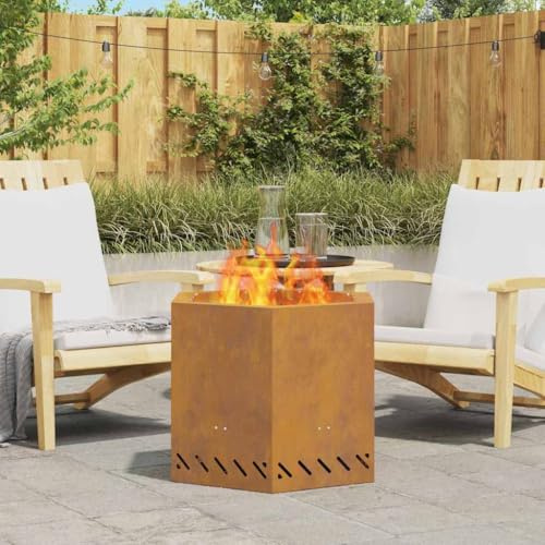 Braciere per camino, in acciaio, 58 x 58 x 51 cm, per giardino, campeggio, balcone e terrazza, facile da usare