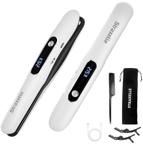 2 en 1 Mini Lisseur Sans Fil de Voyage 175°C-215°C pour Femmes et Hommes