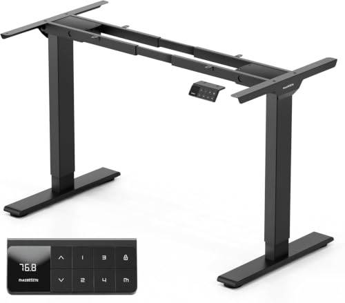 MAIDeSITe T2 höhenverstellbarer Schreibtisch Gestell mit 2 Motoren Elektrisch leistungsstarkes Tischgestell Höhenverstellbar mit 4 Memory-Steuerung 125KG Tragfähigkeit Anti-Kollisionssystem