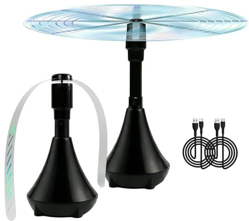Fliegenwedler USB Aufladbar, Faltbar und Aufhängbar Fliegenabwehr Tischventilator, Fliegenwedler fur Tische, Fliegenvertreiber Draußen, Tragbarer Mückenschutz, für Camping Restaurants Grillen