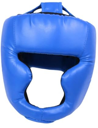 AMSLSIU Casco de Boxeo con protección para mejillas, Protector de Cabeza portátil para Sanda, Muay Thai, MMA, niños, Azul, Azul, Niños