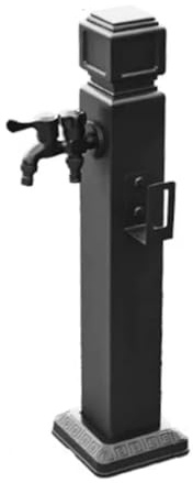 Generico Colonna d'Acqua, idrante Verticale autoportante per Giardino con Doppio Rubinetto, Fontana da Esterno in Acciaio Inossidabile