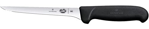 Victorinox, coltello disossatore Fibrox con lama dritta da 15 cm in acciaio inox, antiscivolo, nero