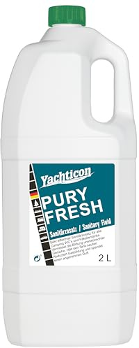 Yachticon Pury Fresh 2 Liter – Sanitärflüssigkeit für Campingtoiletten & Fäkalientanks, verhindert Gerüche, zersetzt Fäkalien & Papier, Tankpflege für Wohnmobil & Boot