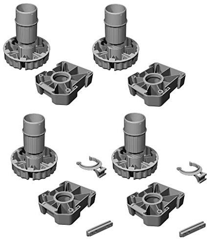Gedotec Möbelfüße Küchen-Unterschrank Sockelfüße höhen-verstellbar Kunststoff schwarz | Stellfuß mit Höhe 100 mm | KOMPLETT Set | Verstellfüße 500 kg Tragkraft | 4er Set - Schrank-Füße für Möbel