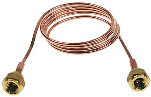Gastroteileshop kapillärrör 1/4 tum Schrader med öppnare 1 000 mm koppar för schraderventil