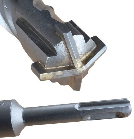 SDS Plus 20 x 600 mm – Broca para martillo de hormigón y mampostería Quadro X para mampostería vierschneidig perforación FUX