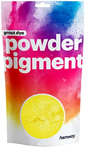 Hemway Grout Powder Pigment Metallic Mustard Yellow 50g, Coloured Dye | for Grout, Cement, Concrete, Mortar, Plaster, High Colour Saturation