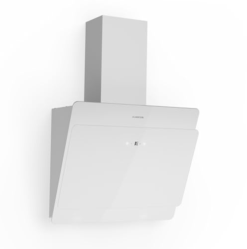 Klarstein Cooker Hood, Extractor Fan for Kitchen w/Dishwasher Safe Aluminium Grease Filter, 607m³/h Airflow, LEDs, Touch Controls Cooker Hoods, Wall Mount Steel Fan Vent Hoods, Kitchen Extractor