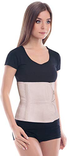TOROS-GROUP - Bauchgurt - Rückbildungsgürtel - Postpartum Belly Wrap - Stützbandage für Rehabilitation und gezielte Bauchunterstützung nach Operation oder Geburt, Höhe 24 cm - S Beige
