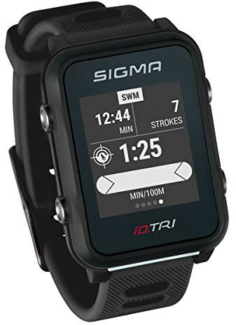 Sigma Sport iD.TRI, GPS Triathlon-Uhr mit Navigation, Smart Notifications, leicht und wasserdicht, inkl. Brustgurt, Geschwindigkeits- und Trittfrequenzsensor sowie Fahrradhalterung