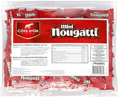 Côte d'Or Mini Nougatti - Barres Nougat Chocolat au Lait - 1x1kg