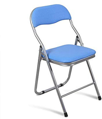 Sgabello sedia pieghevole metallo schienale gamba in metallo 78 * 44 * 46 cm (colore : blu), colore: blu (colore : blu