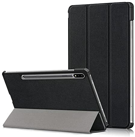 Kepuch Custer Hülle für Samsung Galaxy Tab S8 5G 11 SM-X700 SM-X706,S7 SM-T870 SM-T875,Smart PU-Leder Hüllen Schutzhülle Tasche Case Cover - Schwarz