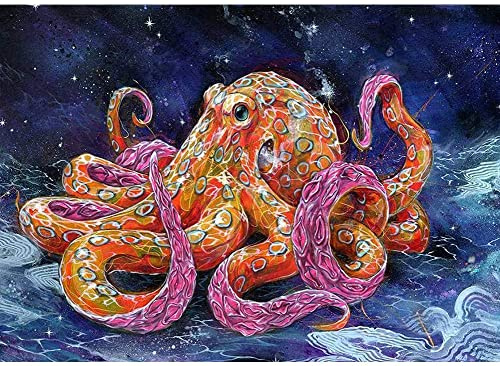 ABEUTY Diamond Painting Full Set, DIY 5D Diamant Painting Die Unterwasserwelt Großer Oktopus Diamant Malerei Malen nach Zahlen Kreuzstich Crystal Diamond Art Kits (Krake)