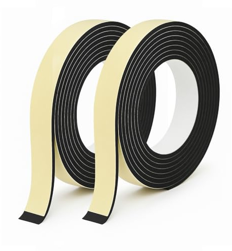 2 Rollen x 5M 20mm Moosgummi Selbstklebend Einseitiges Dichtungsband Selbstklebendes Schaumstoffband für Fenstertür 3mm Dicke