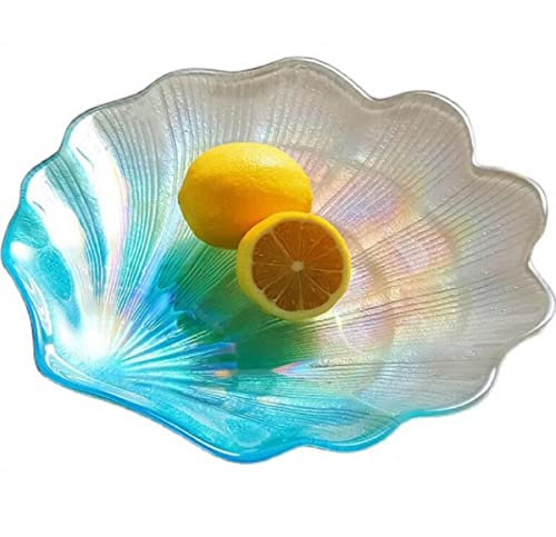 JUNYFFF Fruit Bowl Colorful Large Glass Crystal Fruit Basket Creative Dessert Serving Bowl Dish Fruit Salad Decorative Bowl 30Cm