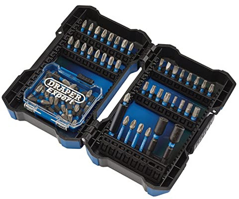 Draper 04932 Impact Rated Screwdriver Bit Set (65 Piece), Blue and Black