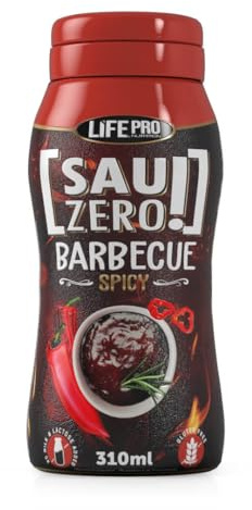 Sauzero Zero Calories Spicy Barbecue 310ml | Salsa Baja en calorias y sin Azúcares Añadidos | Aderezo para acompañar tus recetas y platos