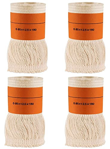 WANYI 4 Stück Dochte für Kerosinofen, Innen- und Außenbereich, Ersatzdocht für Petroleumofen, Petroleumheizdochte mit Fiberglas, runde Baumwolle, leicht zu brennen (85 mm)
