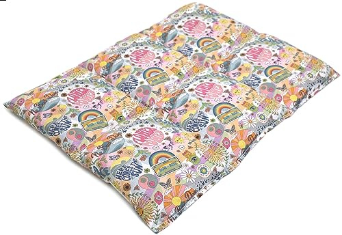 Bio-Körnerkissen groß 6-Kammer 40x30cm - Bio Füllung & Bio-Stoff Flower-Power - Wärmekissen