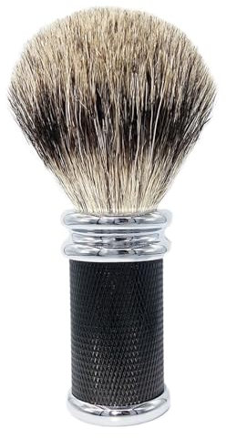 Magyfosia Silvertip - Pennello da barba in puro pelo di tasso, manico antiscivolo con diamante nero, progettato per la rasatura quotidiana della tua vita per rasoio di sicurezza sul bagnato, rasoio a