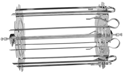PETSOLA Rotisserie Skewer Espetón para Carne Kebabs Acero Inoxidable Material Removible Apto para Barbacoas Picnics Camping 25.5cmx14cm