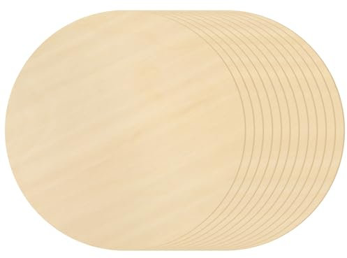 12 Stücke Runde Naturholzscheiben Holzscheiben 20 cm Durchmesser, Unbehandelt Holzplatte Rund mit 3mm Dicke, Holzscheiben zum Basteln für DIY-Projekte, Kunsthandwerk, Kinder Geschenkanhänger