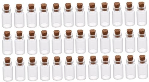 Cabilock 36stücke Mini Glasflaschen Mit Korken Für Deko Wunschflaschen Botschaften Kunsthandwerk Geschenkverpackung Für Besondere Anlässe