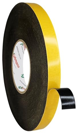 Duplocoll 5016 doppelseitiges Montageklebeband schwarz 15 mm x 50 m | stark klebend, 0,5 mm dick