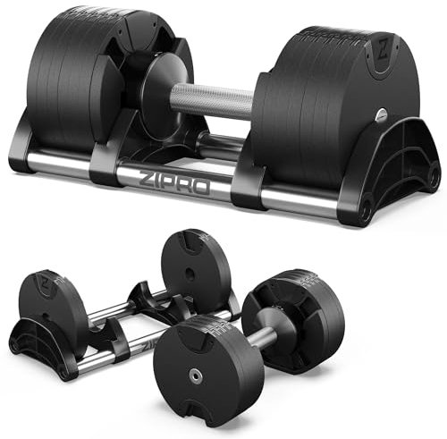 ZIPRO Hantel Verstellbare Kurzhantel Gewicht 24/36 Kg Dumbbell mit 2kg pro Scheibe/Doppeltem Schnellverschluss Frauen und Männer für Zuhause Home Gym Körpertraining Muskelaufbau – 1 x Round