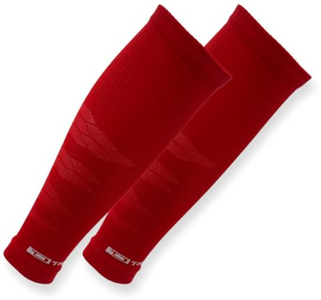 Tapedesign – TUBES PRO 1 par fotbollsstrumpor (utan strumpor) röda för kvinnor, män och barn – fotbollsärmar för benskydd – fotbollsstrumpor knä långa – fotbollsstrumpor (en storlek)