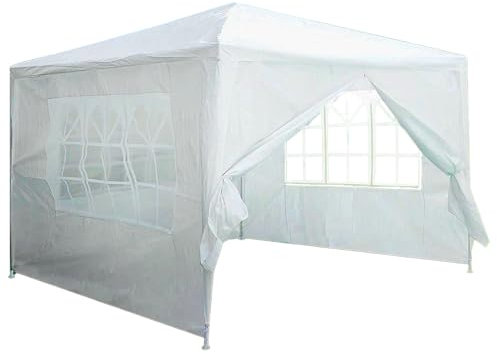Neo 3X3M Light Weight Event Gazebo 4 Side Panels Outdoor Waterproof Garden Party Tent Marquee Canopy Shelter Coated Steel Frame (White)