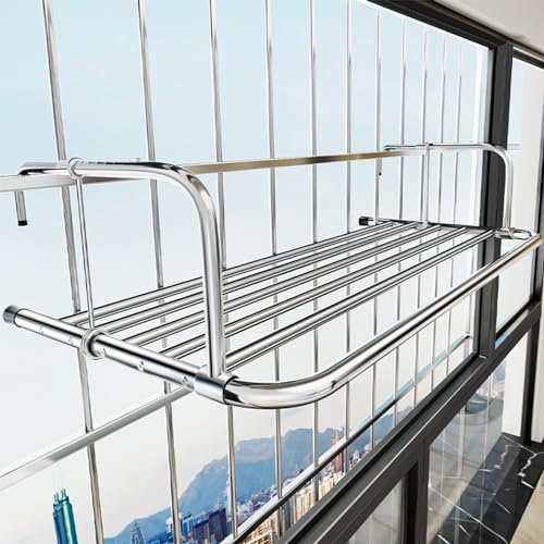 Tendedero Balcón de Acero Inoxidable, Tendedores De Ropa Plegable, Tendedero Extensible Multifuncional para Ventanas De Seguridad, Barandillas, Ventanas, Radiadores