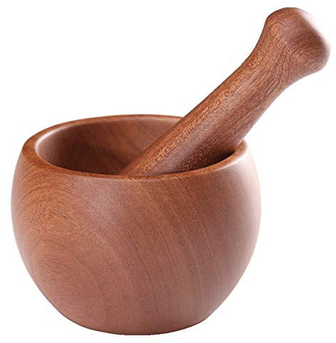 Ensemble de mortier et pilon en bois naturel, fournitures pour la maison, pilon et bol de broyage naturels pour épices