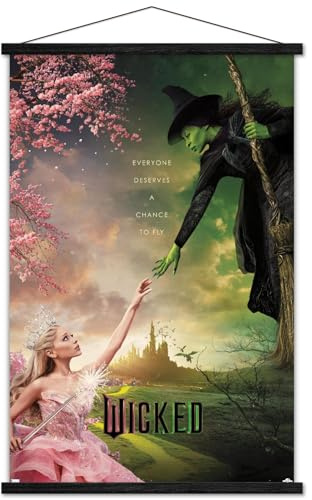 Wicked - One Sheet Wall Poster with Magnetic Frame, 22.37 x 34.00, Print and Black Hanger Bundle