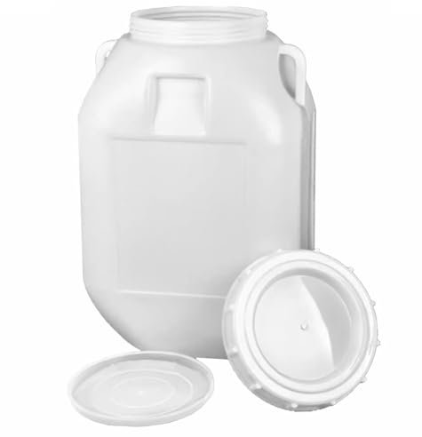 JIESOO Portable Barrel with Lid Food Grade Plastic Watertight Storage Can Water Carrier Leak Proof for Fermentation Food Liquid Camping Fishing Travel(85L)