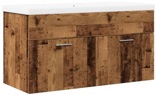 vidaXL Mobile da Bagno con Lavabo Integrato Legno Antico